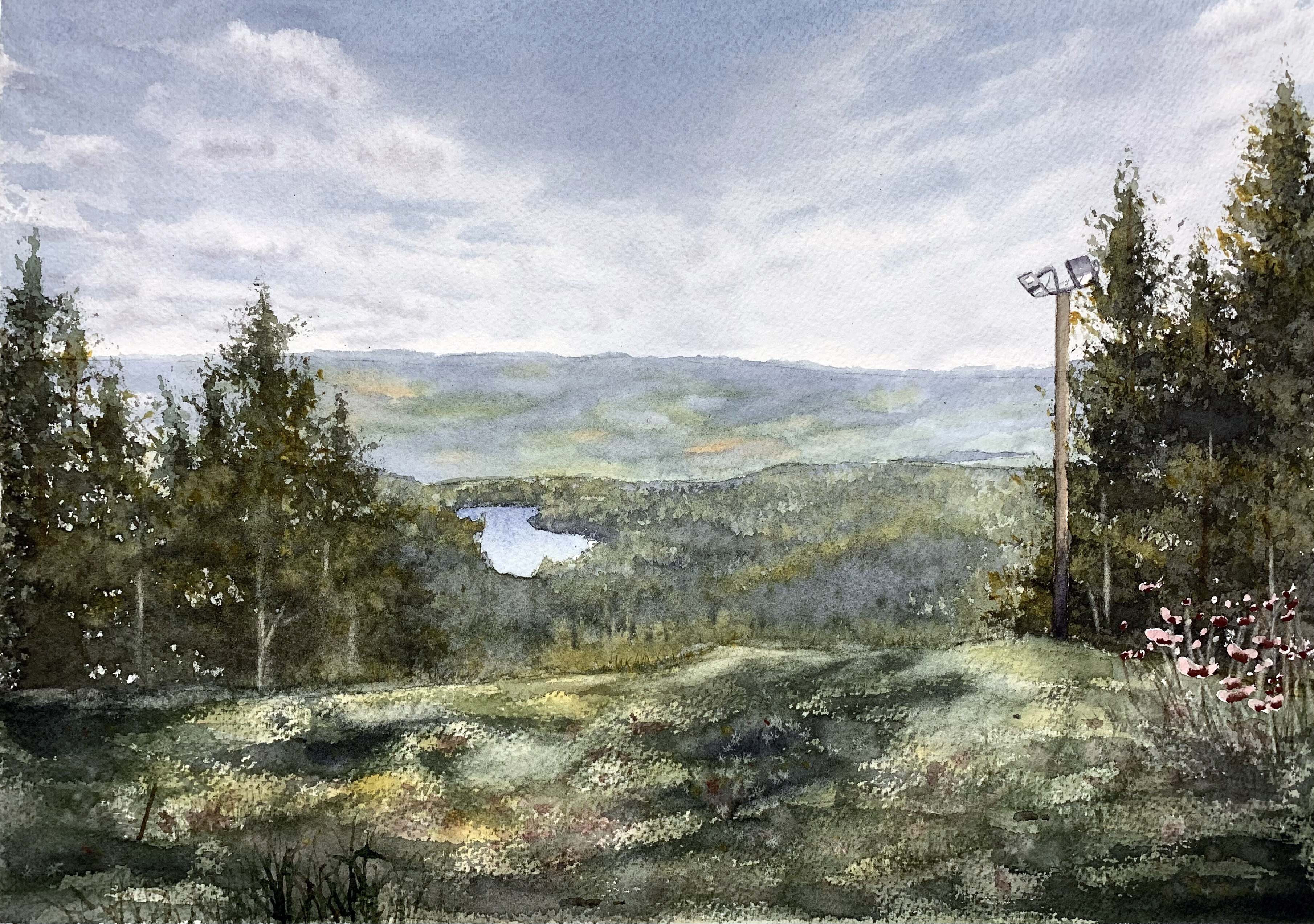 Akvarell berg